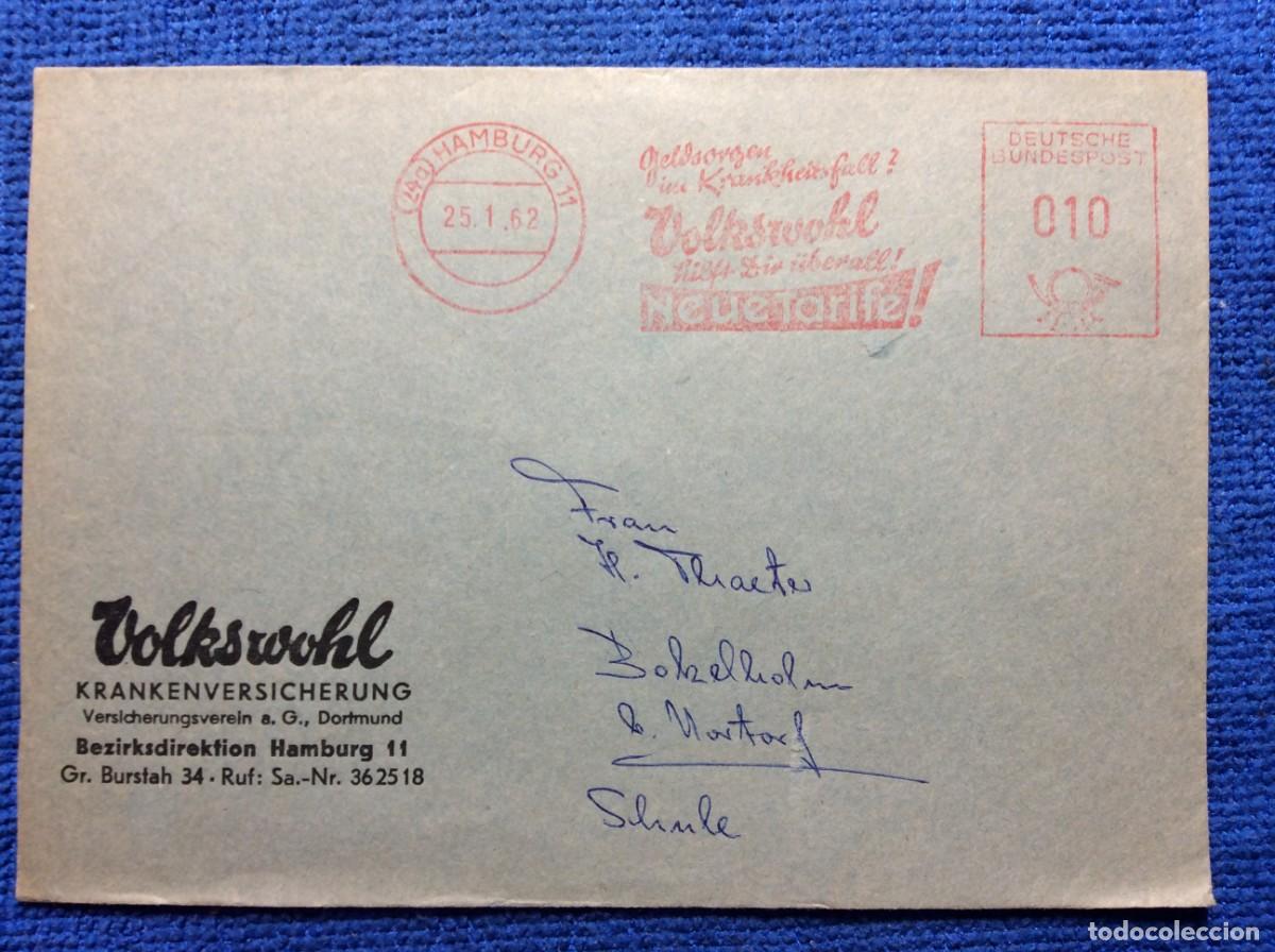 Sellos: ALEMANIA. 1962 CARTA CIRCULADA. INTERESANTE MATASELLOS (1DDK85)