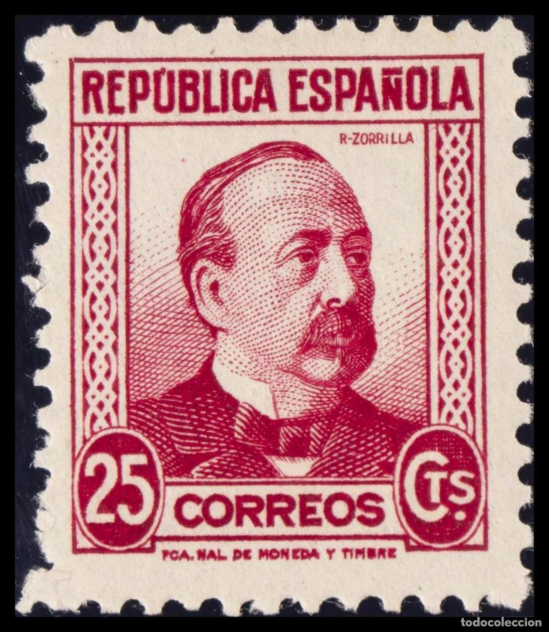 Sellos: 1&ordm; y 2&ordm; Centenario. &#9733; 685. 1933. 25 cts carm&iacute;n. MAGNIFICO.