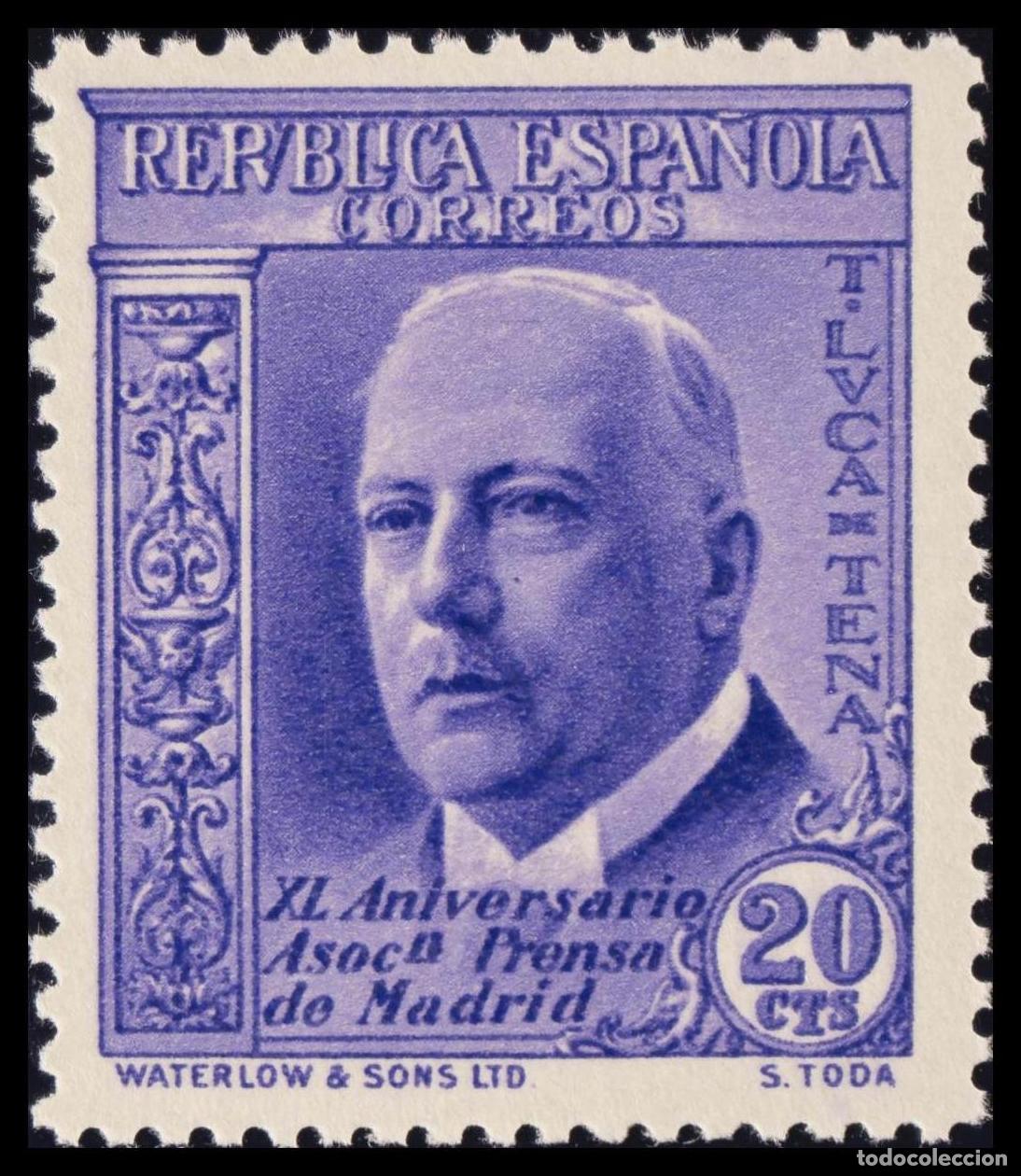 Sellos: 1&ordm; y 2&ordm; Centenario. &#9733;&#9733; 700. 1936. 20 cts violeta. MAGNIFICO.