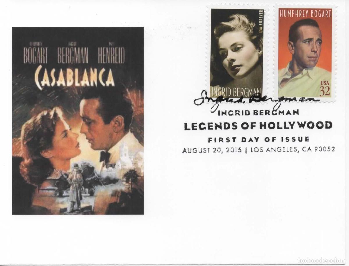 Sellos: ESTADOS UNIDOS LEGENDS FO HOLLYWOODCANADA ENTERO POSTAL CHA CINE FILM INGRID BERGAMN HUMPHREY BOGART