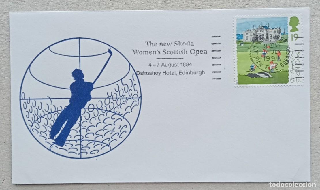 Sellos: 1994. GRAN BRETA&Ntilde;A. Sobre. Skoda Women&rsquo;s Scottish Open (Edimburgo). Sello alusivo. Sin circular.