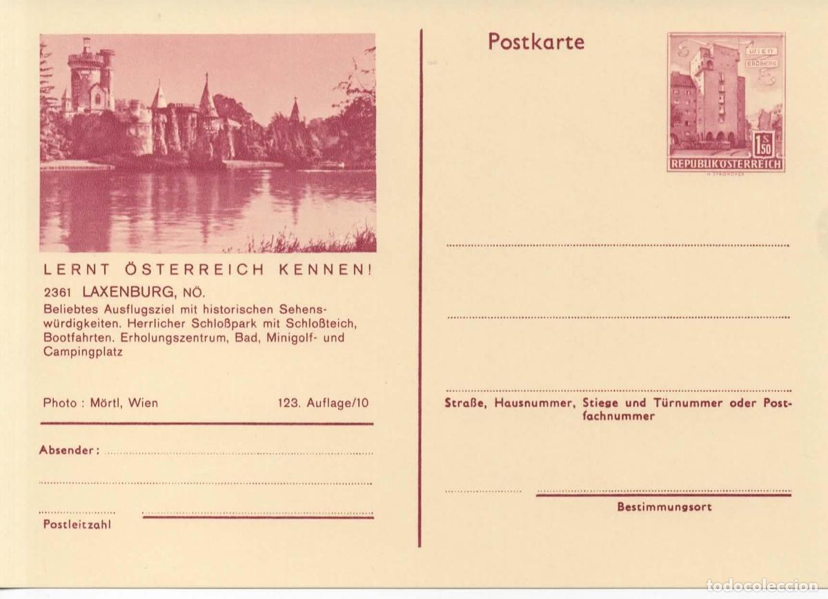 Sellos: AUSTRIA ENTERO POSTAL LAXENBURG CASTILLO CASTLE GOLF