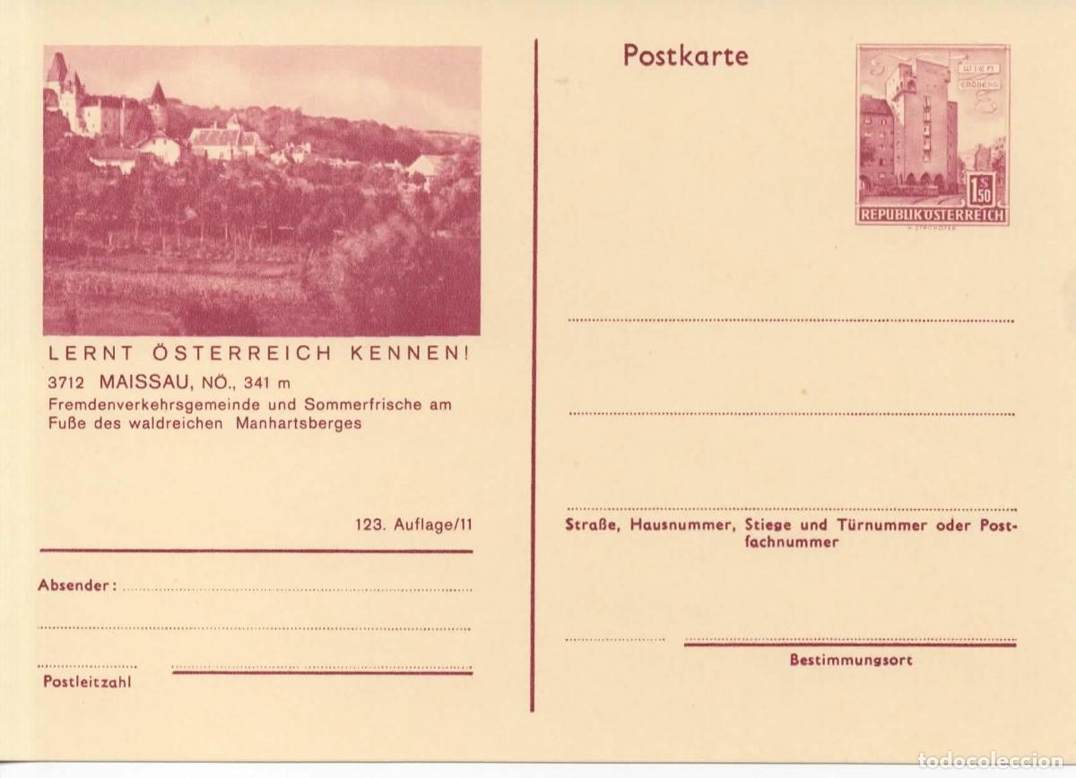 Sellos: AUSTRIA ENTERO POSTAL MAISSAU CASTILLO CASTLE
