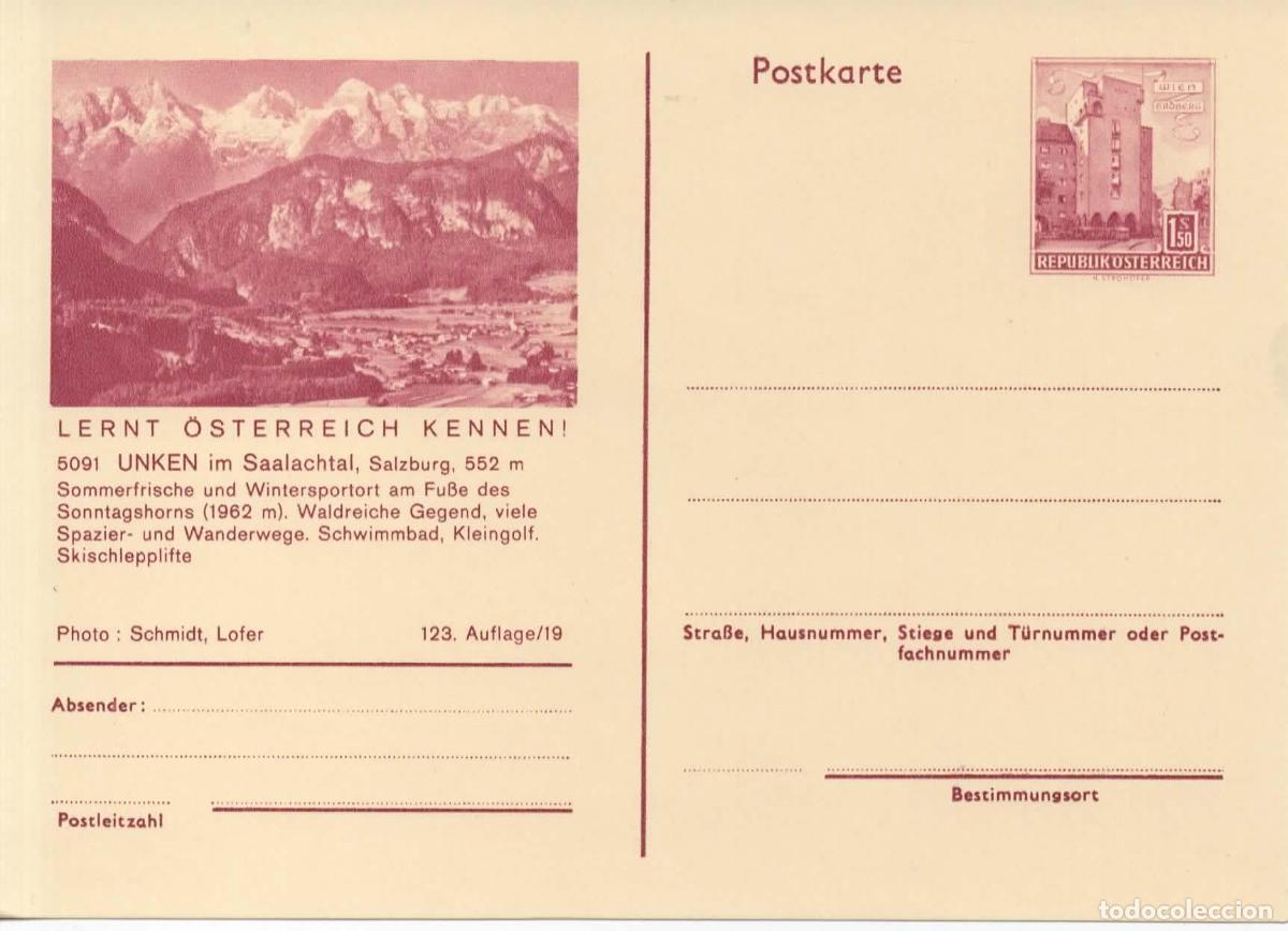 Sellos: AUSTRIA ENTERO POSTAL UNKEN SKI