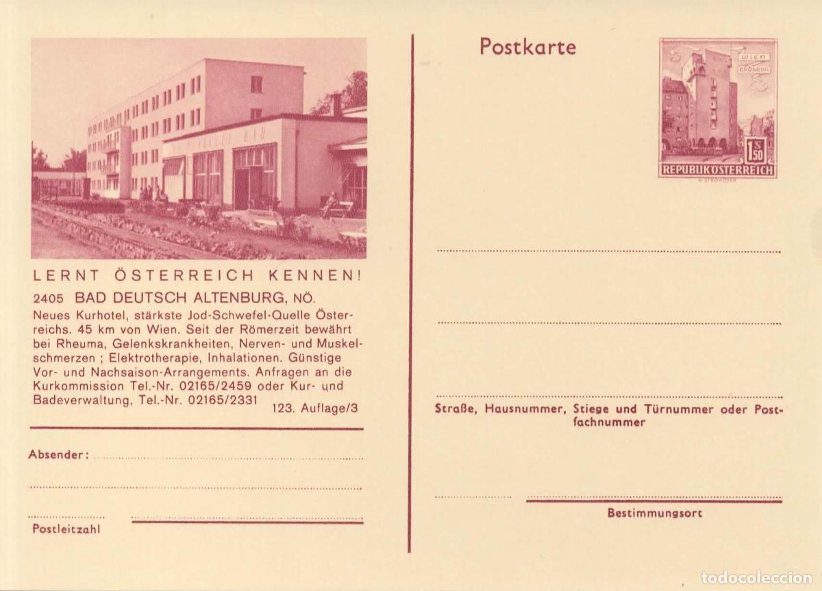 Sellos: AUSTRIA ENTERO POSTAL BAD DEUTSCH ALTENBURG KURHOTEL SPA