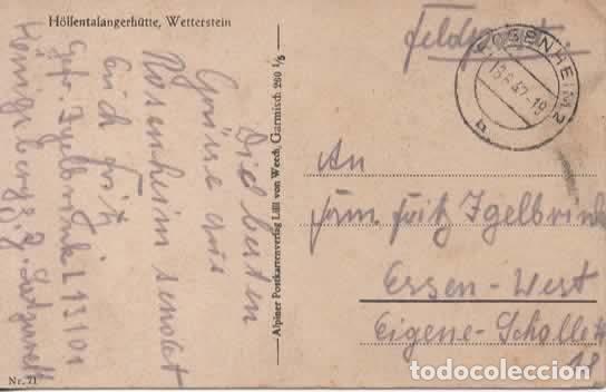 Sellos: ALEMANIA WW2 FELDPOST CORREO MILITAR ROSENHEIM 1942 POSTAL WETTERSTEIN