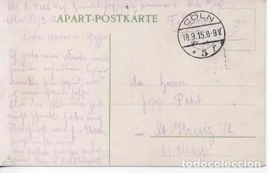 Sellos: ALEMANIA WW1 CORREO MILITAR FELDPOST POSTAL COLN 1915