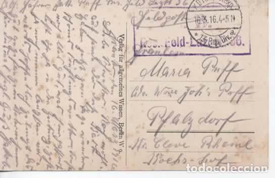 Sellos: ALEMANIA WW1 CORREO MILITAR FELDPOST POSTAL STENAY 1916 RESERVE LAZARETT