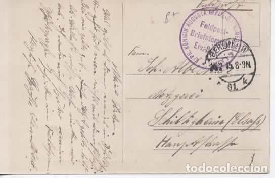 Sellos: ALEMANIA WW1 CORREO MILITAR FELDPOST POSTAL BERLIN 1915 KONIG AUGUSTA