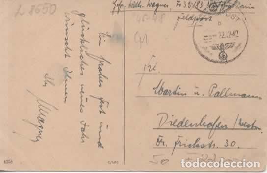 Sellos: ALEMANIA WW2 CORREO MILITAR FELDPOST POSTAL NAVIDAD 1942