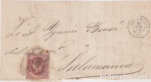Sellos: Frontal de Carta de Valladolid a Salamanca del 21 Nov. 1962. con 4 cu. casta&ntilde;o de Isabell II Edifil
