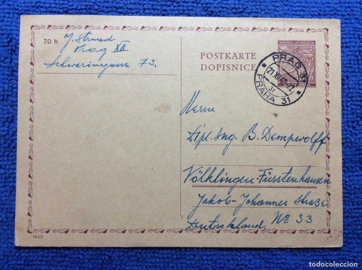 Sellos: ALEMANIA. OCUPACI&Oacute;N DE BOHEMIA Y MORAVIA. 1940 TARJETA CIRCULADA (1DDI93)