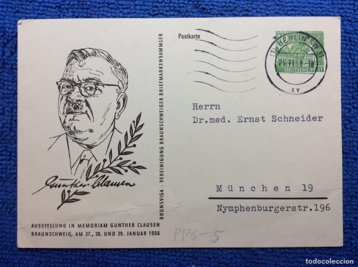 Sellos: ALEMANIA (BERL&Iacute;N). 1958 ENTERO POSTAL CIRCULADO. MATASELLOS INTERESANTE (1DDI86)