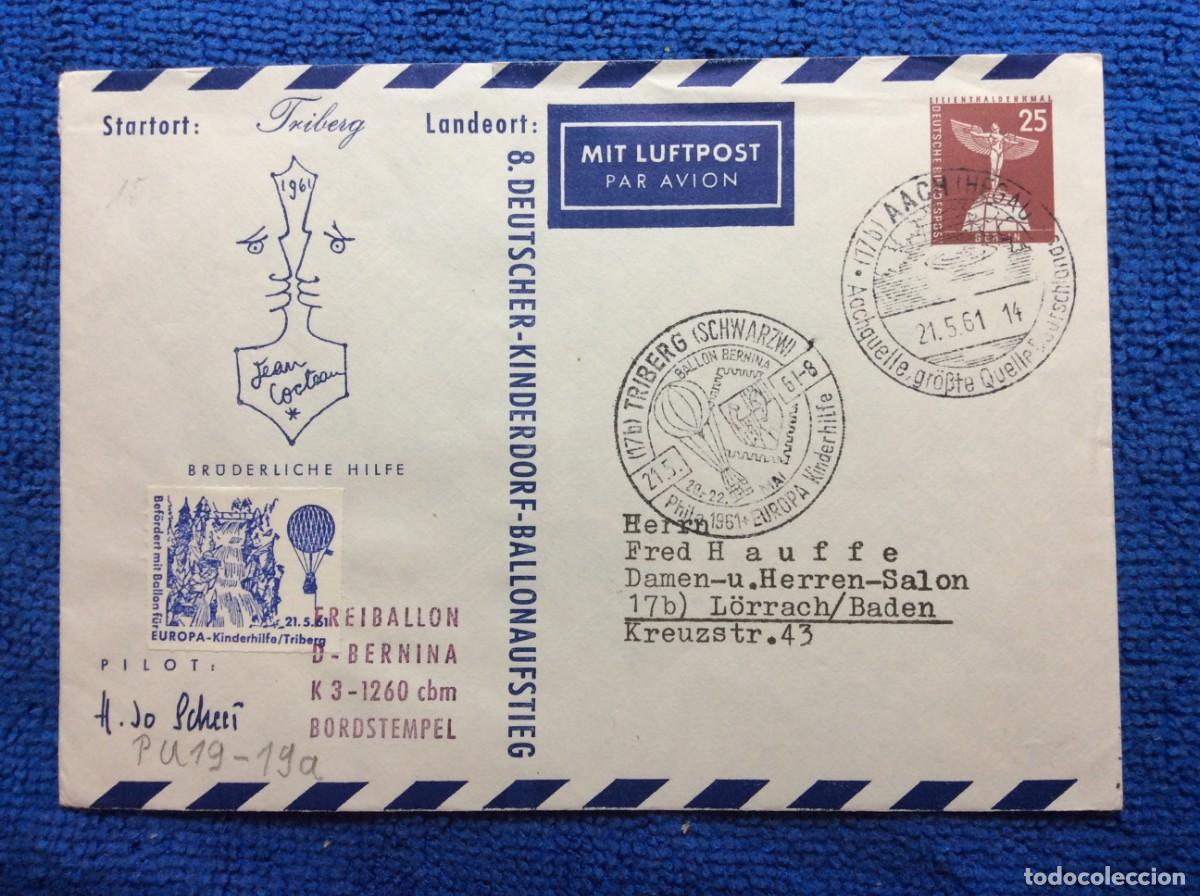 Sellos: ALEMANIA (BERL&Iacute;N). 1961 ENTERO POSTAL CIRCULADO. MATASELLOS INTERESANTE (1DDI92)
