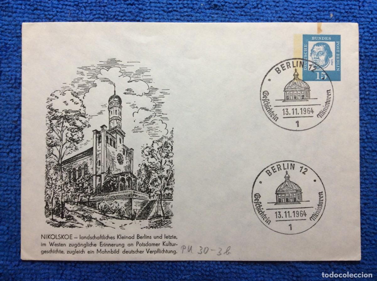 Sellos: ALEMANIA (BERL&Iacute;N). 1964 ENTERO POSTAL CIRCULADO. MATASELLOS INTERESANTE (1DDI93)