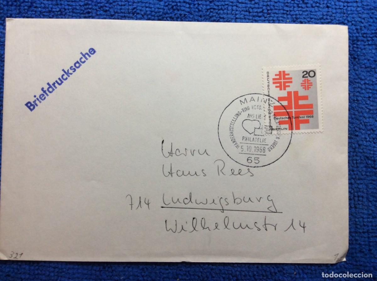 Sellos: ALEMANIA 1968 SOBRE CIRCULADO. MATASELLOS INTERESANTE (1DDM14)