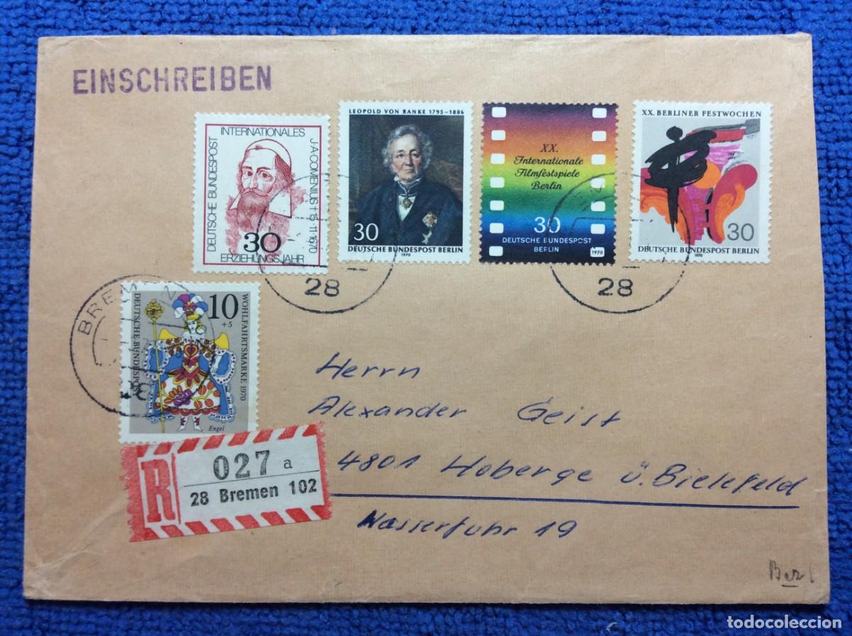 Sellos: ALEMANIA 1970 CARTA CERTIFICADA (1DDM59)