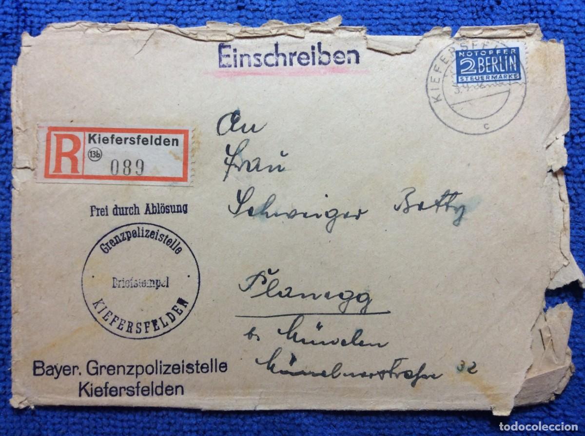 Sellos: ALEMANIA 1952 CARTA CERTIFICADA (1DDM60)