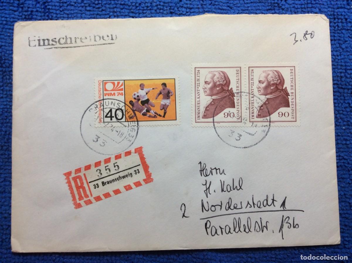 Sellos: ALEMANIA 1974 CARTA CERTIFICADA (1DDM61)