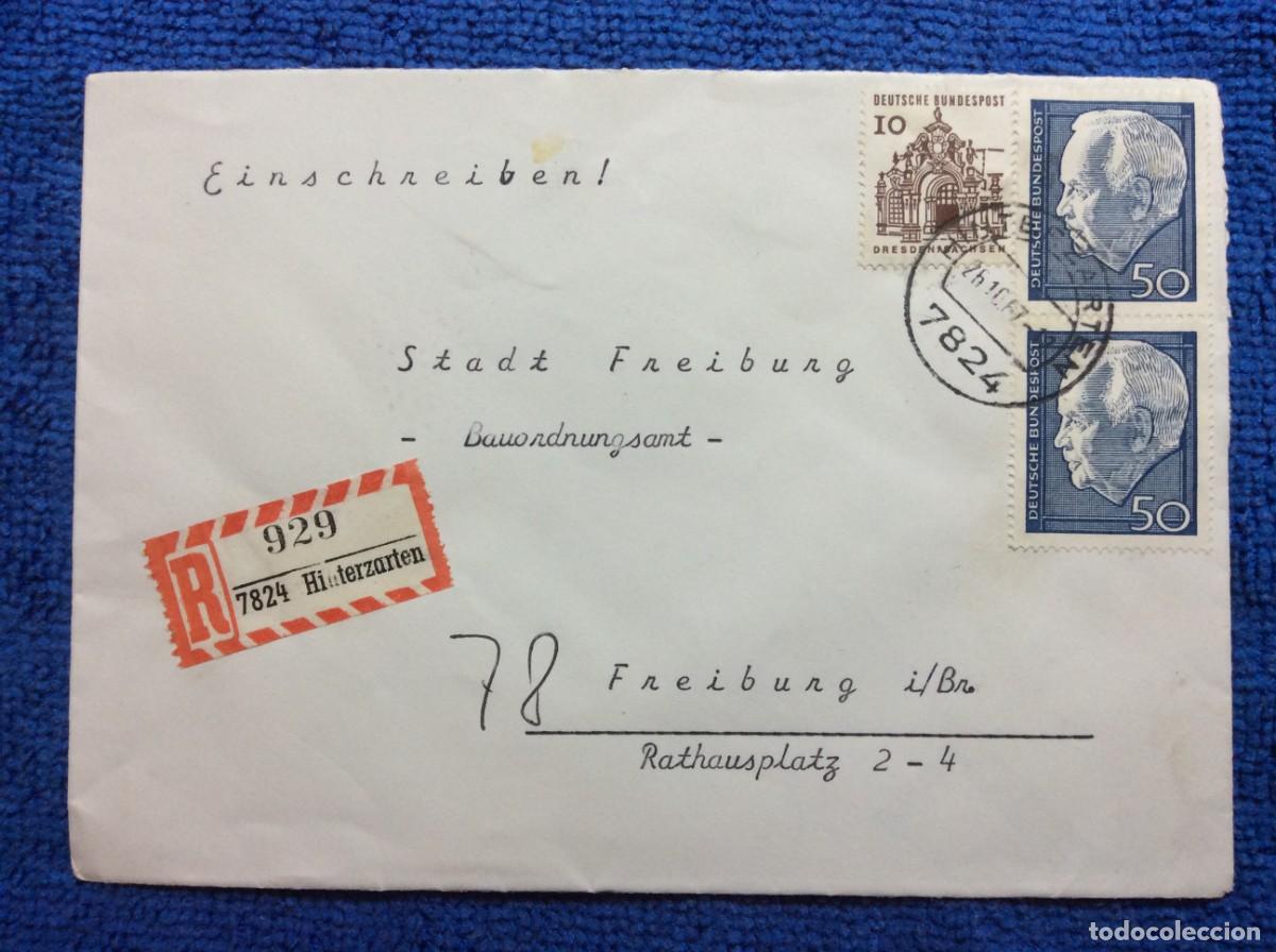 Sellos: ALEMANIA 1967 CARTA CERTIFICADA (1DDM68)