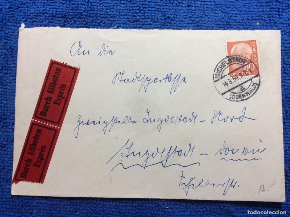 Sellos: ALEMANIA 1959 FRONTAL DE CARTA URGENTE (EILBOTE EXPR&Egrave;S) (1DDM73)