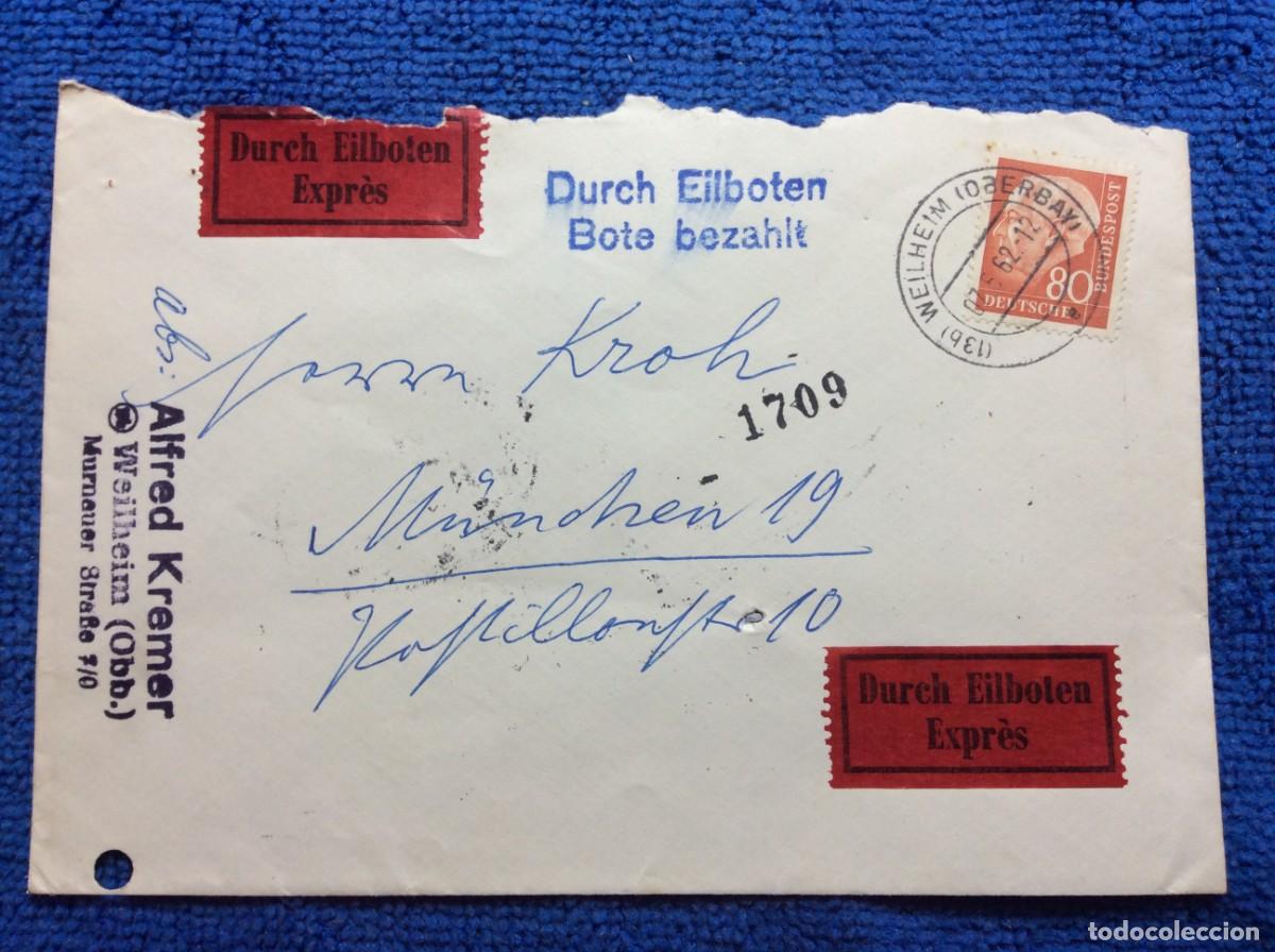 Sellos: ALEMANIA 1962 CARTA URGENTE (DURCH EILBOTE EXPR&Egrave;S) (1DDM74)