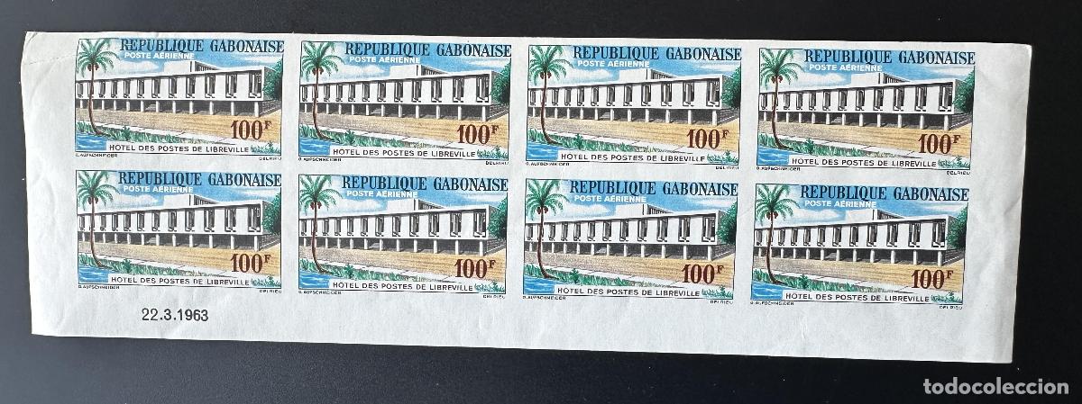 Sellos: Gab&oacute;n 1963 Mi. 183 ND Hotel des Postes Libreville Oficina de correos Postamt