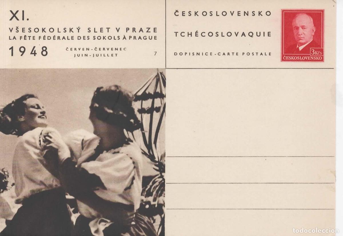 Sellos: CHECOSLOVAQUIA ENTERO POSTAL 1948 BAILE DANCE