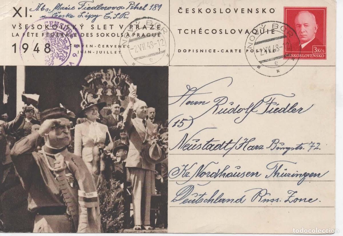 Sellos: CHECOSLOVAQUIA ENTERO POSTAL 1948 FIESTA FEDERAL