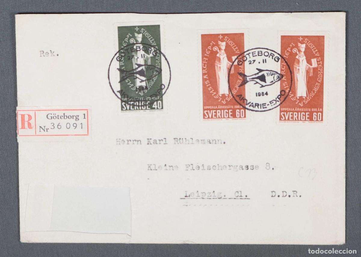 Sellos: SUECIA CERTIFICADA GOTEBORG 1984 AKVARIE EXPO PEZ FISH