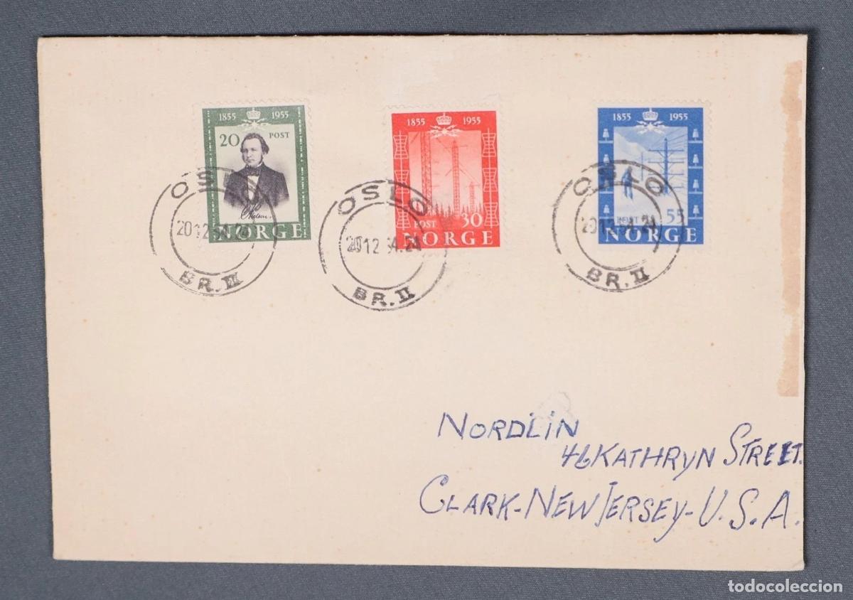 Sellos: NORUEGA OSLO 1954 TELECOM TELEGRAFIA TELEGRAPH
