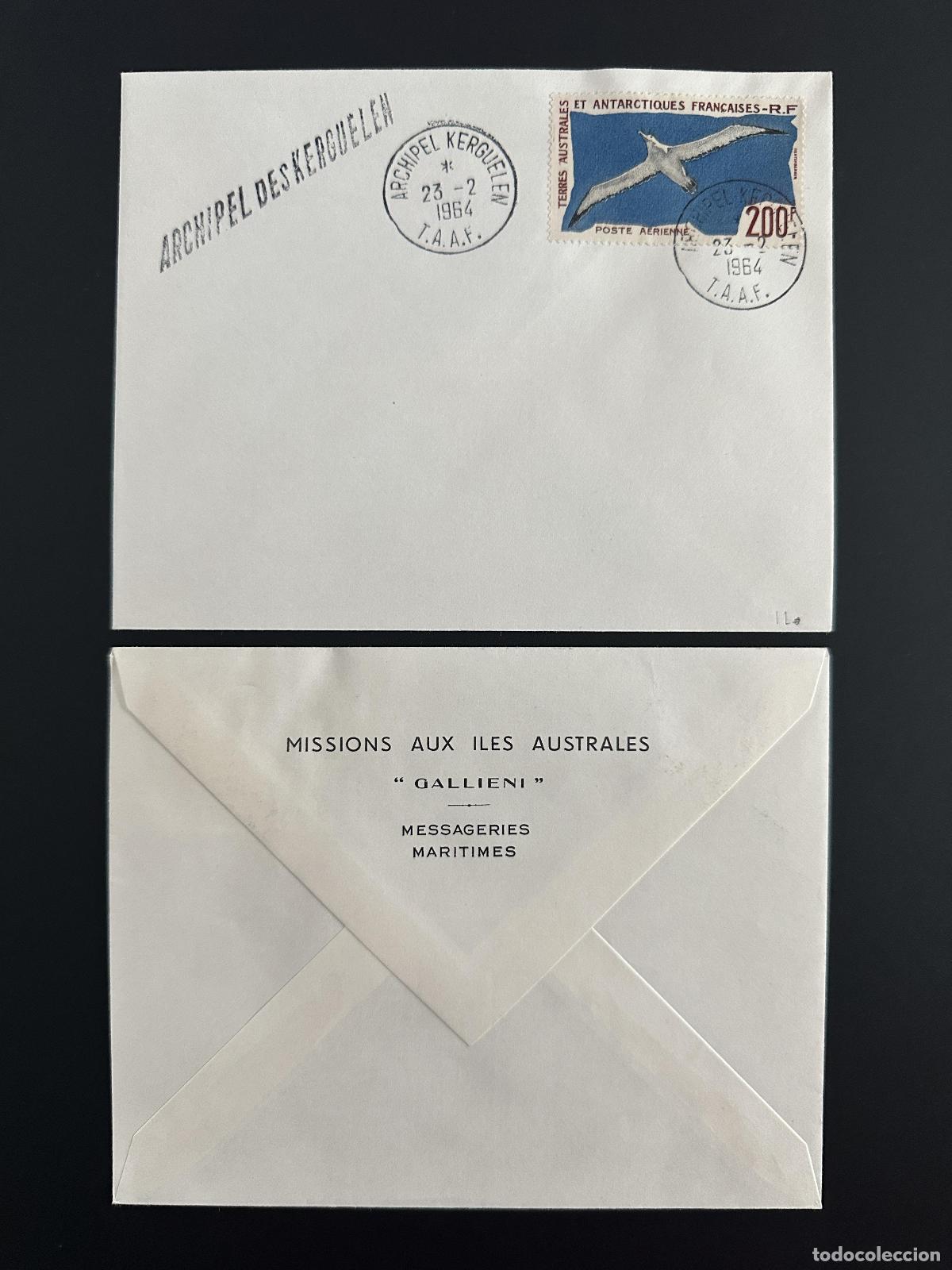 Sellos: TAAF FAAT 1964 Pli &laquo;Galli&eacute;ni&raquo; PA 4 Albatros Archipel des Kerguelen 23.02.1964