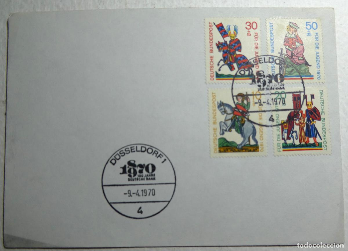 Briefmarken: sobre centenario del Deutsche Bank (1870-1970), D&uuml;sseldorf 1 el 9 de abril de 1970