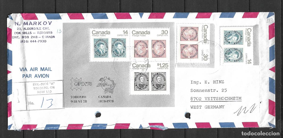 Sellos: canada sobre circulado a alemania - 152/3