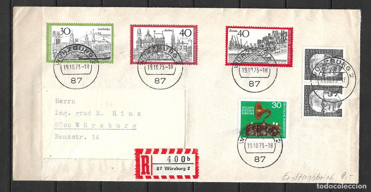 Sellos: alemania 1973 sobre circulado - 152/3