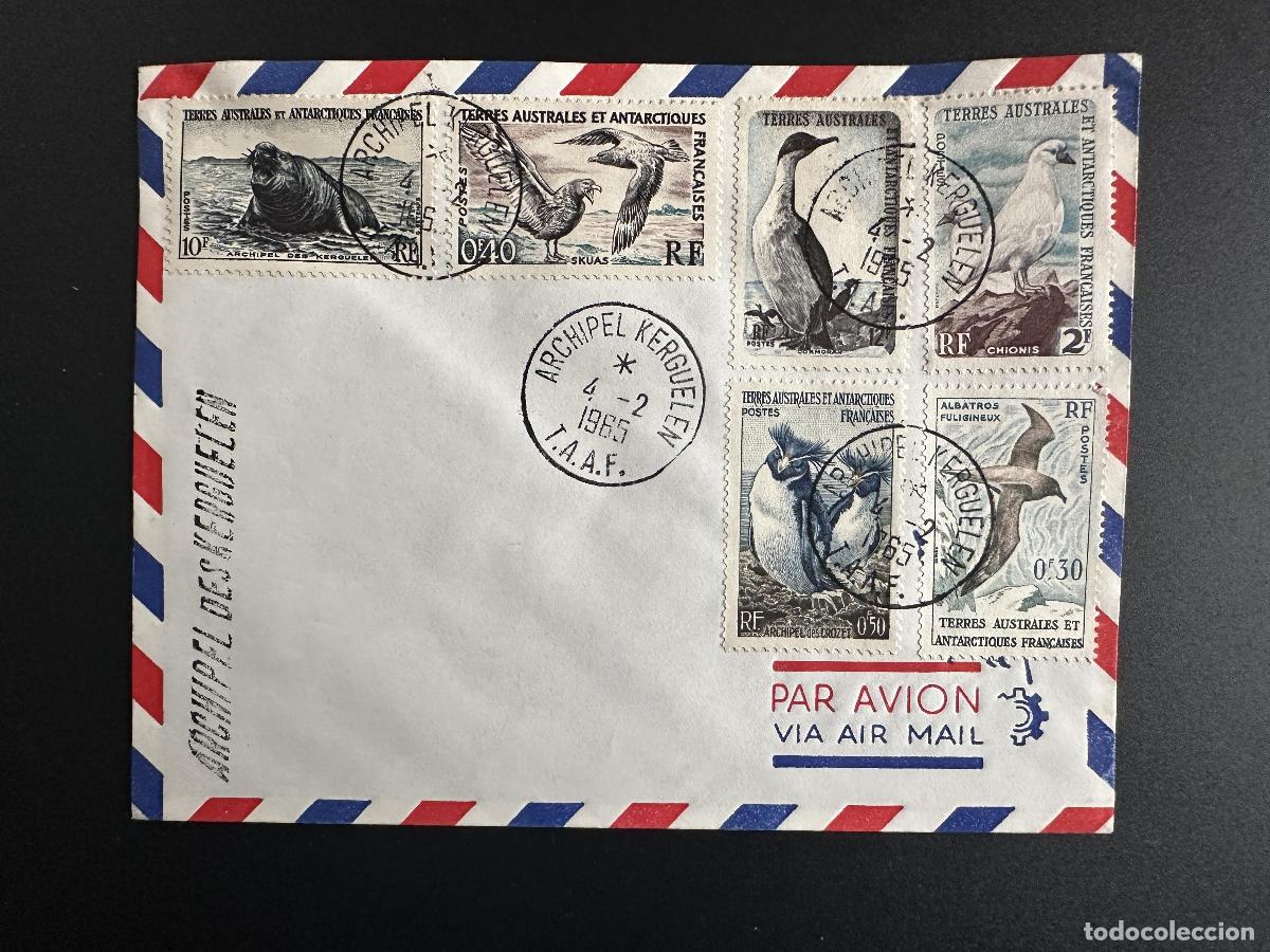 Sellos: TAAF FAAT 1965 &laquo;Galli&eacute;ni&raquo; dorado (?) Creado por Avion 6 contra Archipel des Kerguelen el 04.02.1965