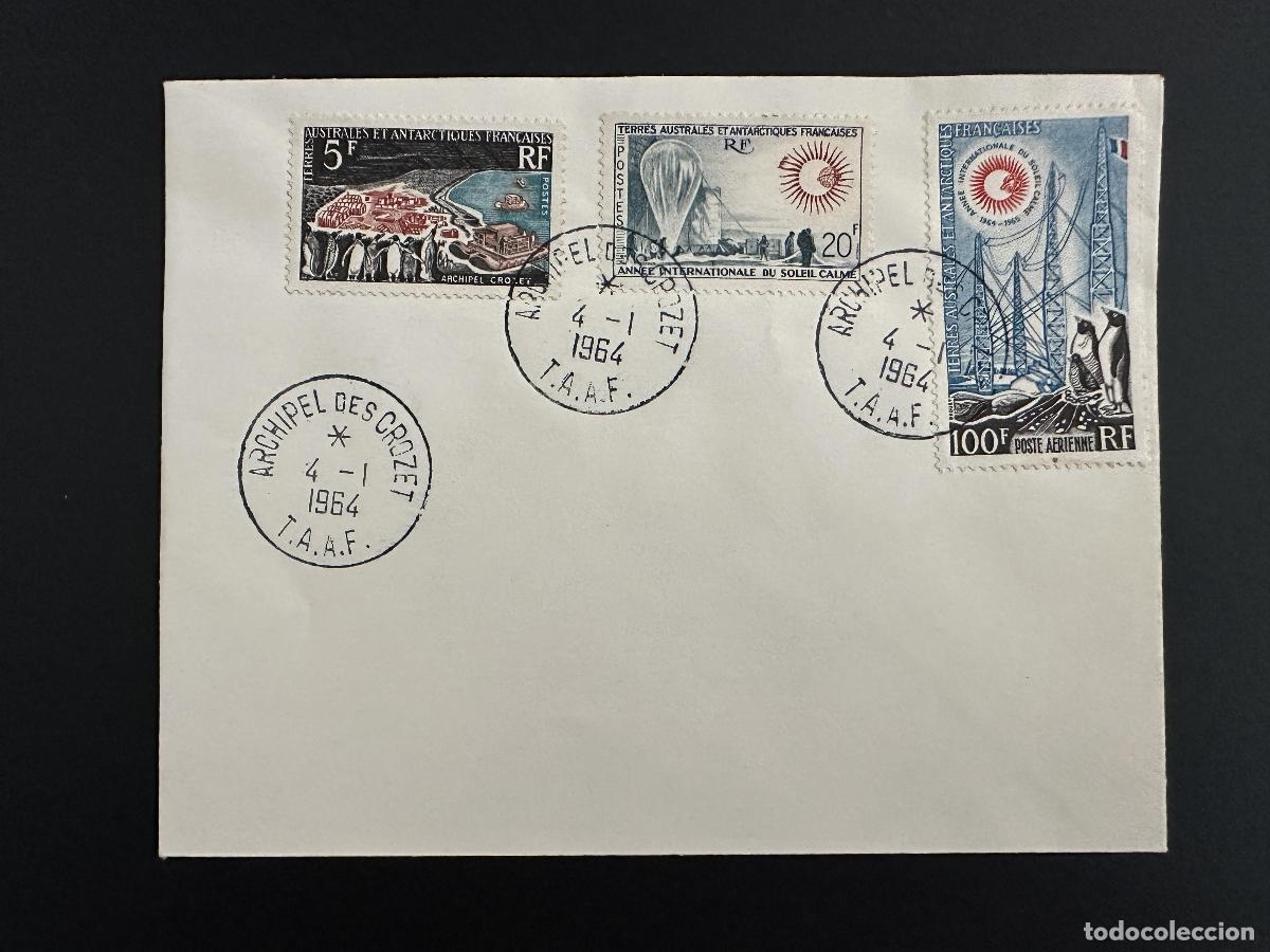 Sellos: TAAF FAAT 1964 Por Avion Air Mail 3 valora Archipel des Crozet 04.01.1964