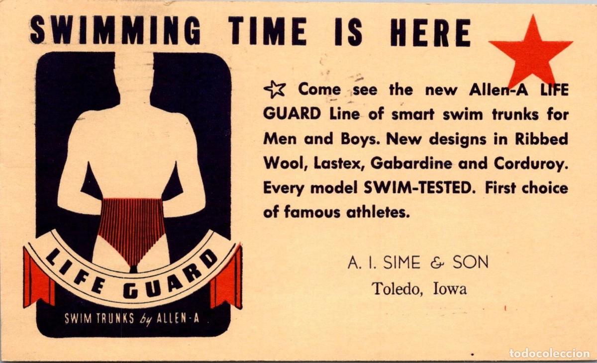Sellos: ESTADOS UNIDOS USA ENTERO POSTAL TOLEDO 1938 NATACION SWIMMING LIFE GUARD