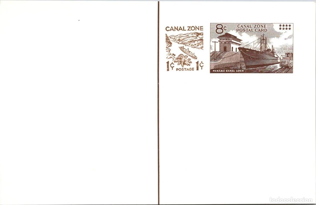 Sellos: CANAL ZONE ENTERO POSTAL ESCLUSA CANAL DE PANAMA BARCO SHIP
