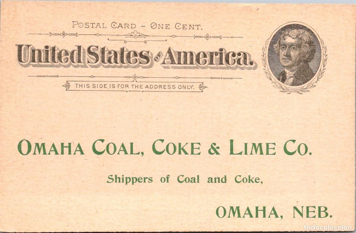 Sellos: ESTADOS UNIDOS USA 1895 ENTERO POSTALO CARBON COAL MINERAL