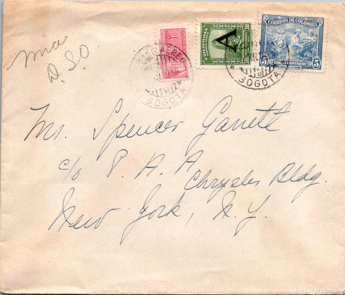 Sellos: COLOMBIA A USA BOGOTA 1950