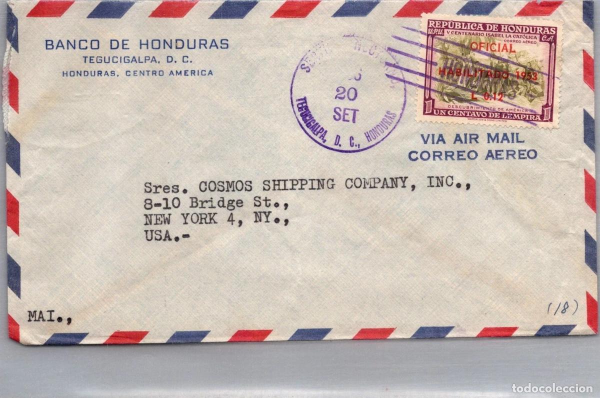Sellos: HONDURAS CC OFICIAL 1956 COLON COLUMBUS DESCUBRIMIENTO AMERICA