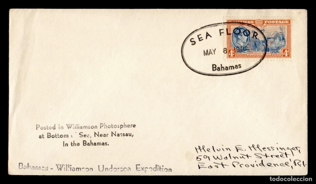 Sellos: BAHAMAS 1940 WILLIAMSON UNDERSEA EXPEDITION SEA FLOOR POSTMARK UNDERSEE POST OFFICE