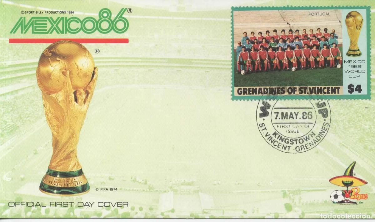 Sellos: GRANADINES FDC COPA MUNDIAL FUTBOL MEXICO 1986 WORLD CUP PORTUGAL