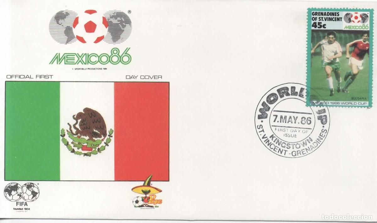 Sellos: GRANADINES FDC COPA MUNDIAL FUTBOL MEXICO 1986 WORLD CUP BULGARIA