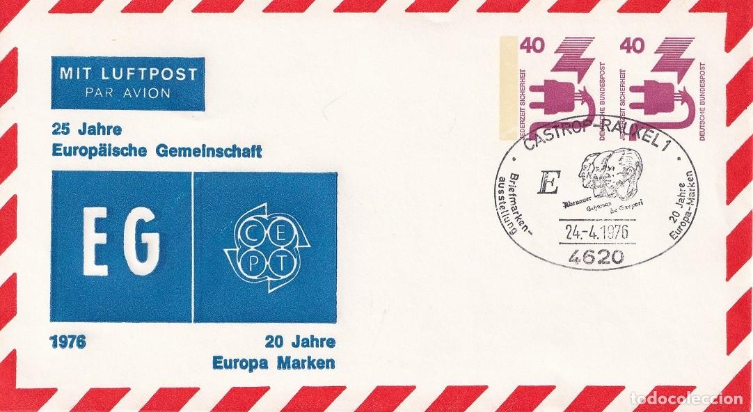 Sellos: Sobre a&eacute;reo Alemania 1976 - 25 Aniversario de la Comunidad Europea ( CECA ) - Europa CEPT - 20 Aniv