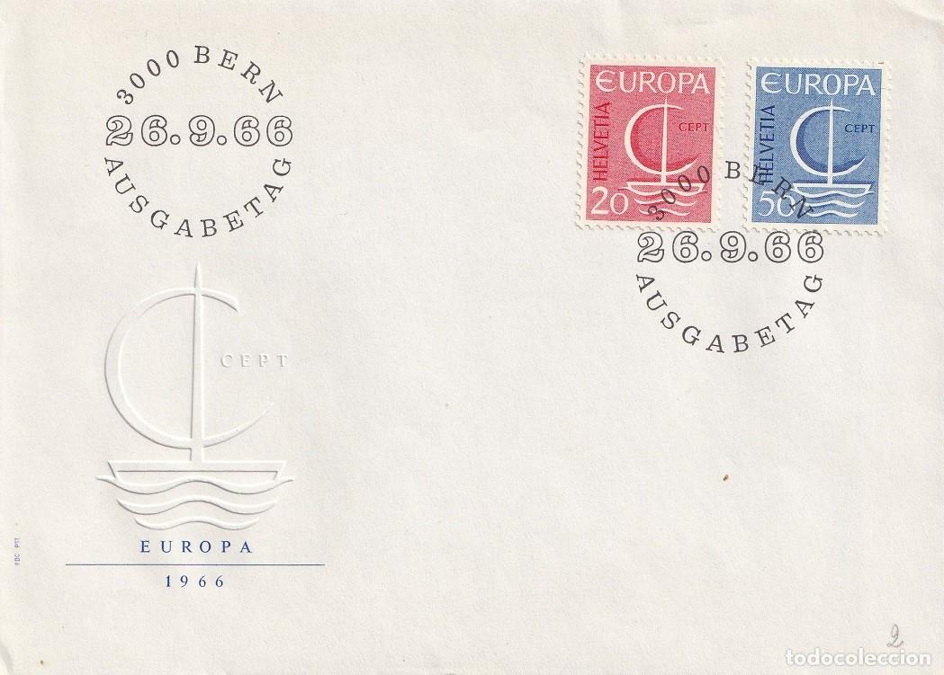 Sellos: FDC Suiza 1966 - Emisi&oacute;n Europa CEPT / Serie completa