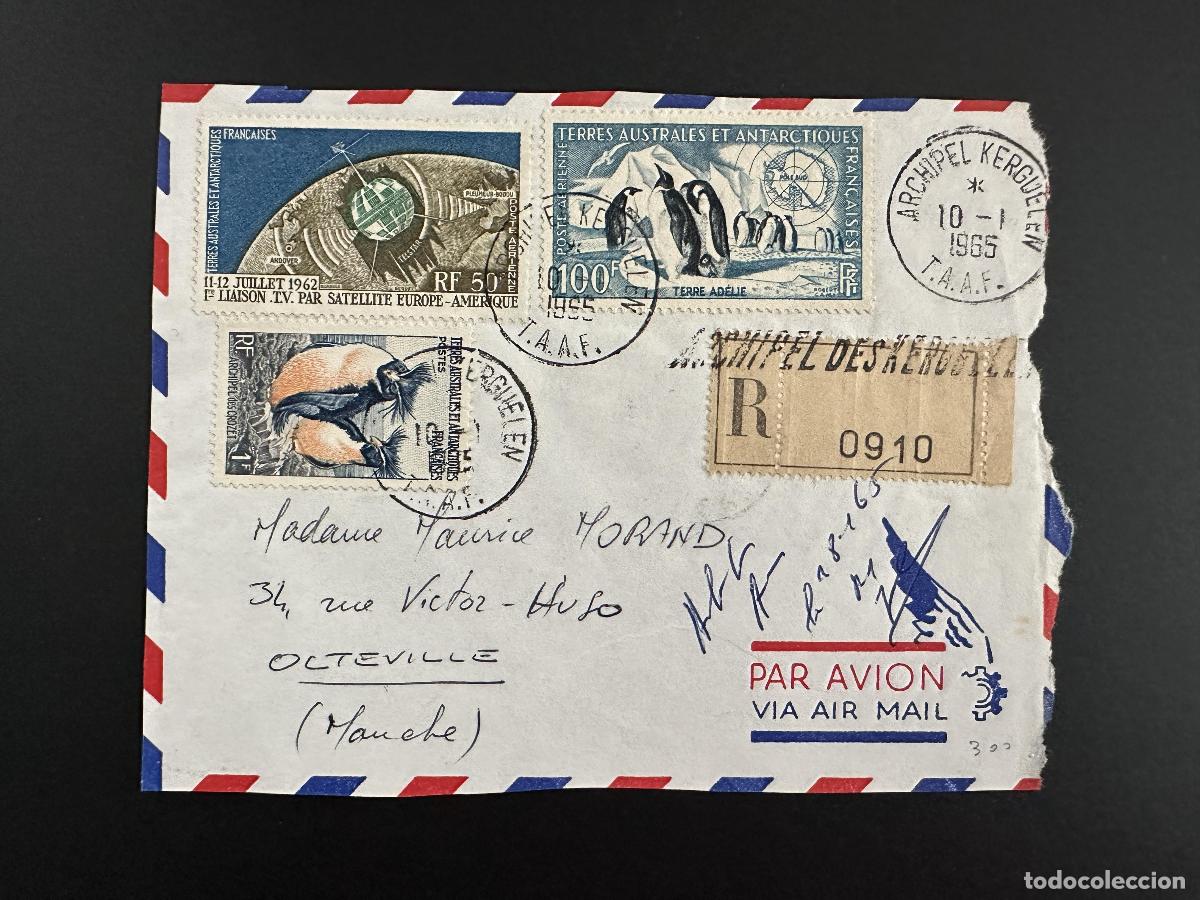 Sellos: TAAF FAAT 1965 Recomendado por Avion Airmail YT PA No. 3 y 6 Penguins el 10 de enero