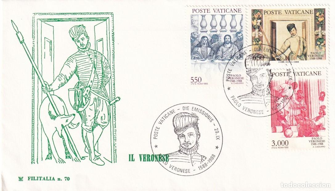 Sellos: FDC Vaticano 1988 - Il Veronese 1588-1988 - Filitalia n. 70 - Die emissionis - Matasellos especiales