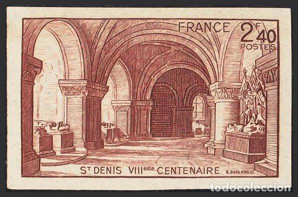 Selos: Francia. &#9733;Yvert 661a. 1944. 2&acute;40 fr casta&ntilde;o rojo. SIN DENTAR. MAGNIFICO.